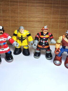 Vintage Rescue Heroes Figures Lot 4pc Mattel Billy Blazes Hal E Copter